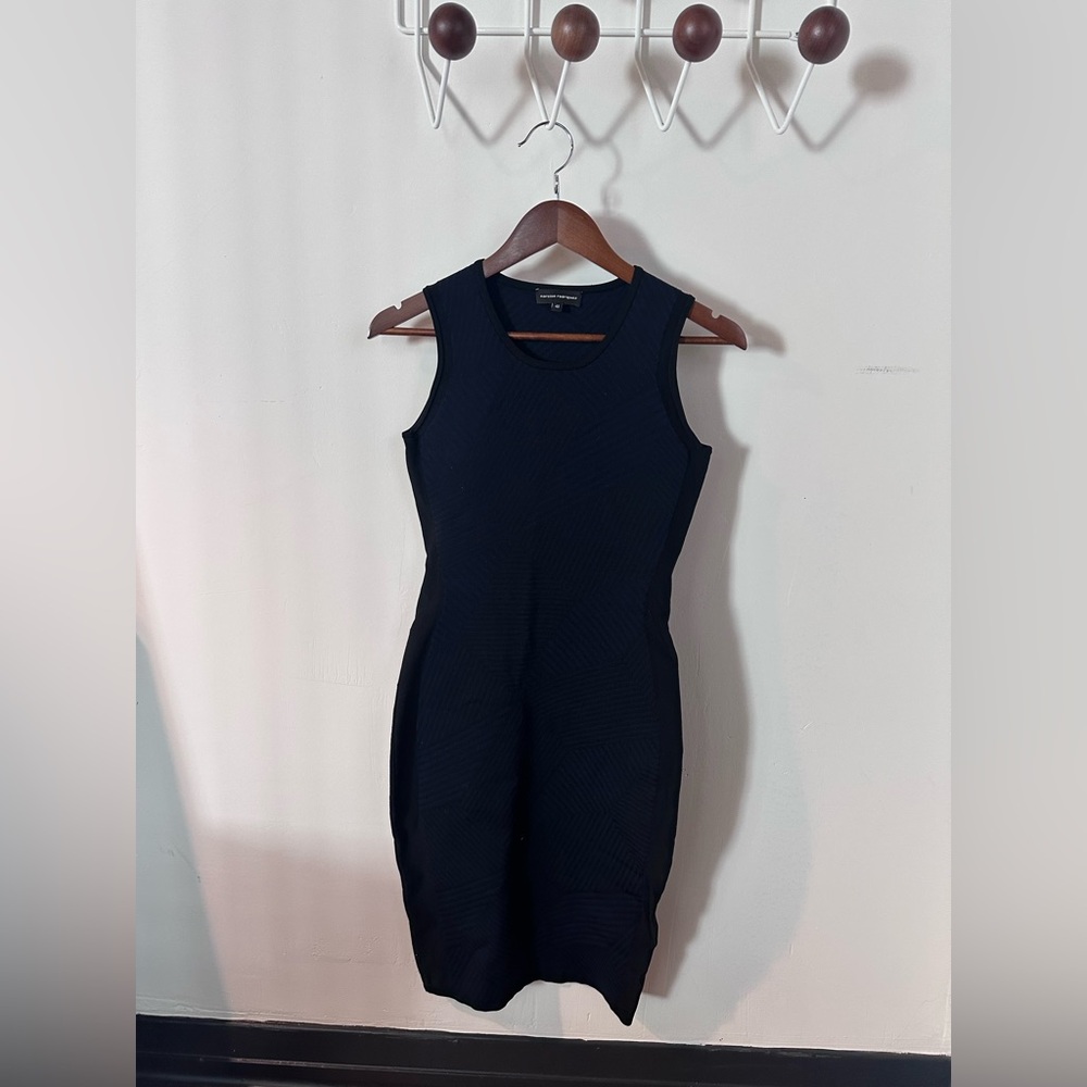 Narciso Rodriguez Black and Navy Midi Dress